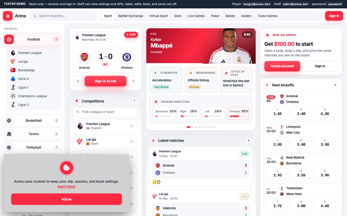 Arena Bet website