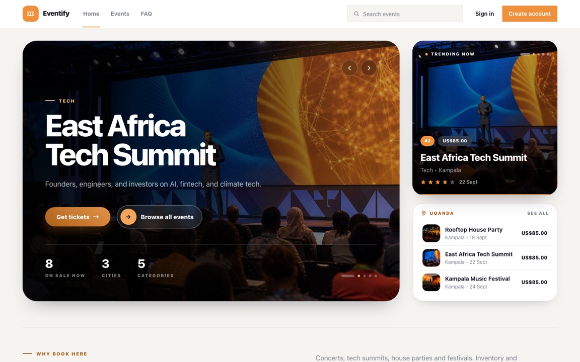 Eventify website