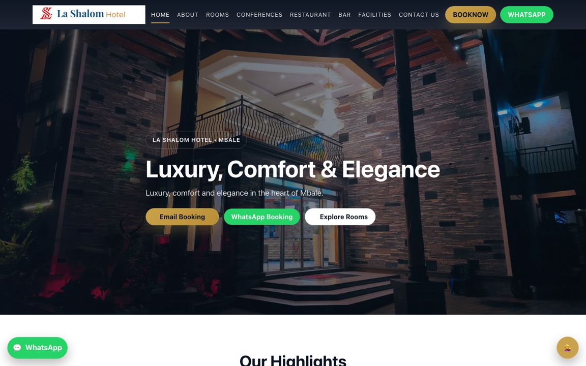 La Shalom Hotel website